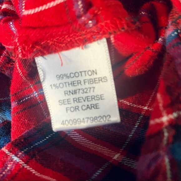 Croft & Barrow Red Plaid Flannel Shirt Size Large - Picture 9 of 9